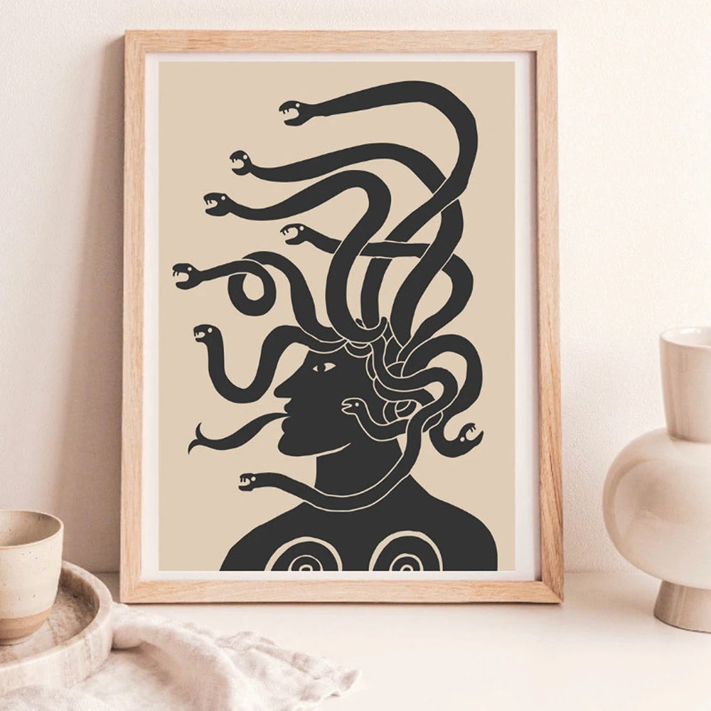 Настенный плакат Medusa с изображением змеи богини греческой мифологии настенный и