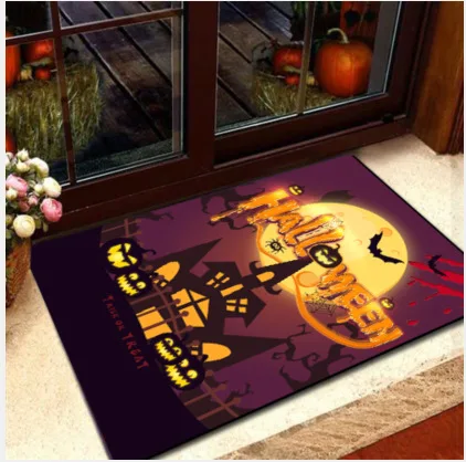 

Halloween Floor Mat Funny Cartoon Image Dirty Non-slip Absorbent Carpet Kitchen Living Room Multi-size Floor Mat