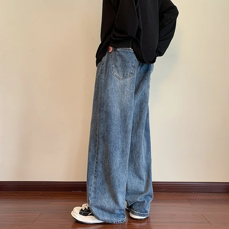 Hip Hop Baggy Jeans for Men Spring Autumn Fashion Denim Trousers Vintage Casual Stright Pants Oversized Bottoms Male Y2K Clothes
