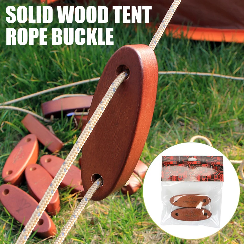

Beech Wood Cord Adjuster Camping Rope Buckle Tent Rope Adjusten Guyline Tent Tensioners Tents Backpacks Boxes 2pcs Small Size UT