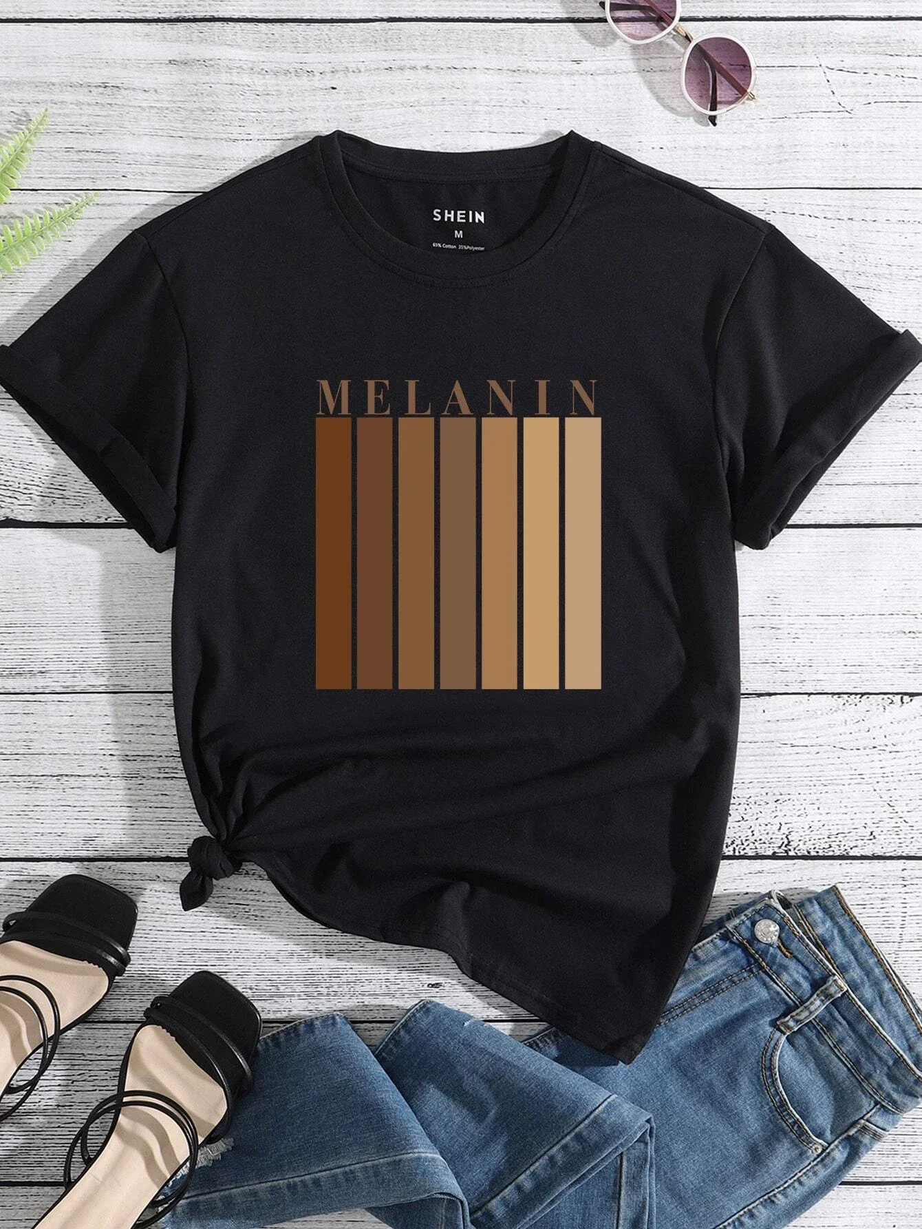 

Striped & Letter Graphic Tee