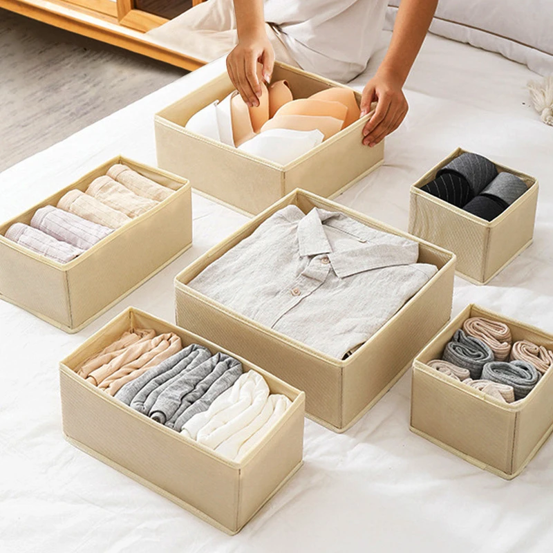 

Bedroom Clothes Sundries Accessories Underwear Home Wardrobe Non-woven Toy Fabric Fold Organizer Box Sock Storage