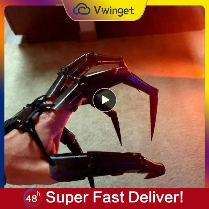 

A Pair Articulated Fingers Halloween Finger Gloves With Flexible Joint Halloween Decoration Party Dress Cosplay Costume Props