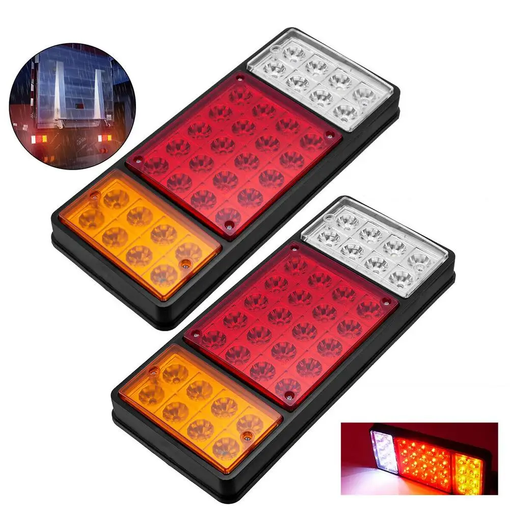 2 шт., задний фонарь для прицепа, 12 В, 36 светодиодов, 6000 лм, K, IP67