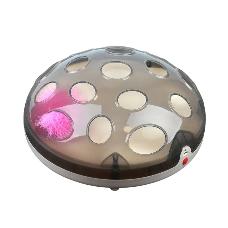 

Electric Automatic Cat Toy Smart Teasing Stick Crazy Game Spinning Turntable Kitten Catching Feather Round Ball With Flash