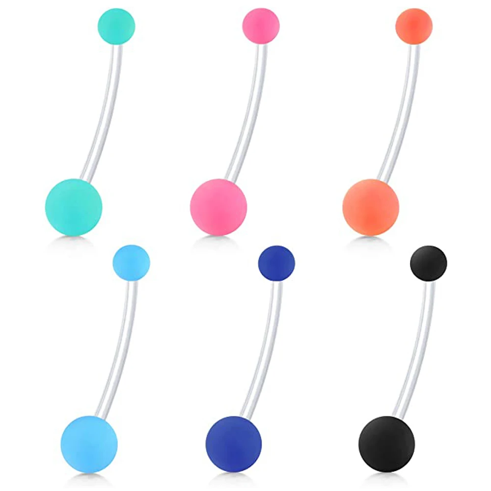 

Pregnancy Belly Button Rings Flexible Bioplast Pregnancy Belly for Women 38mm Plastic Long Dangle Sport Maternity Navel Retainer