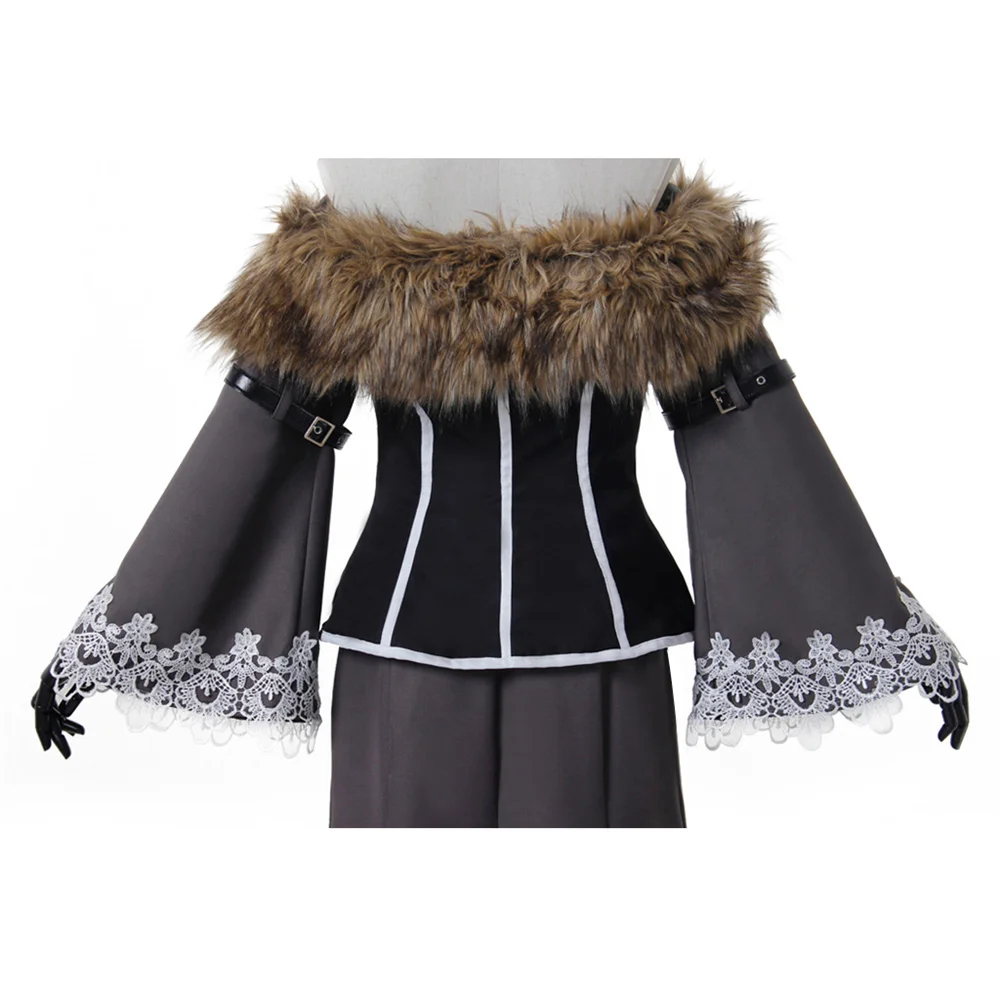 Игра FFX LuLu Косплей Черный Костюм Мажа Женское Ретро Платье С Открытыми Плечами