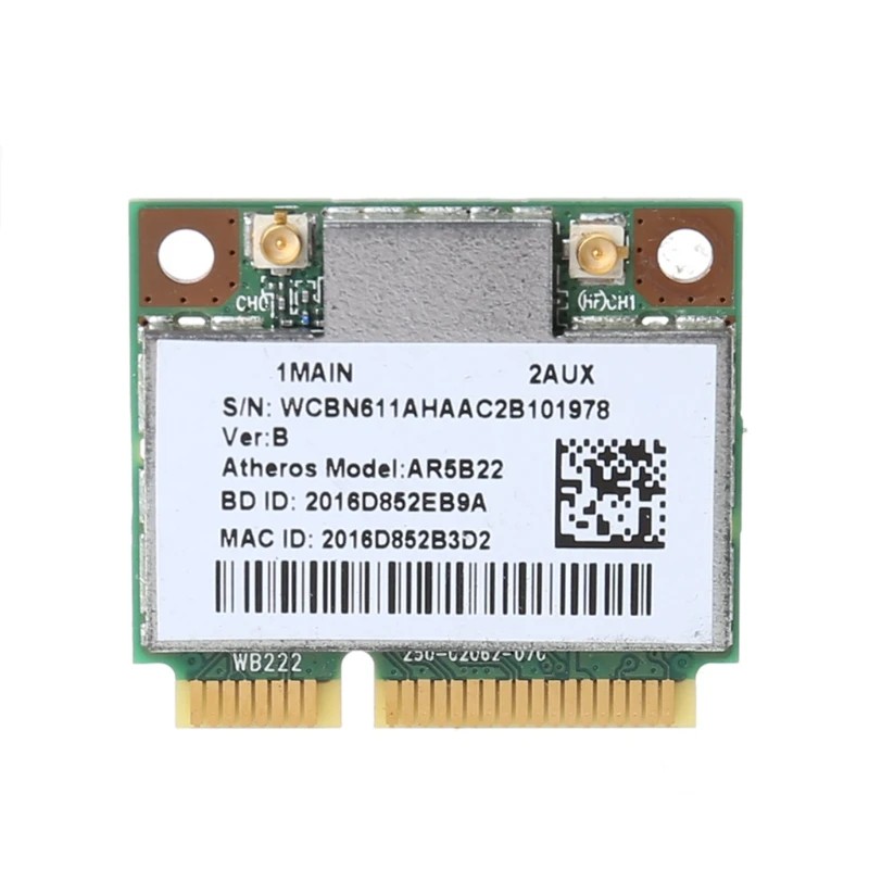 

300 Мбит/с мини Wi-Fi беспроводная карта AR9462 AR5B22 WB222 BT4.0 половинная PCIe WLAN адаптер карта для ПК компьютера ноутбука