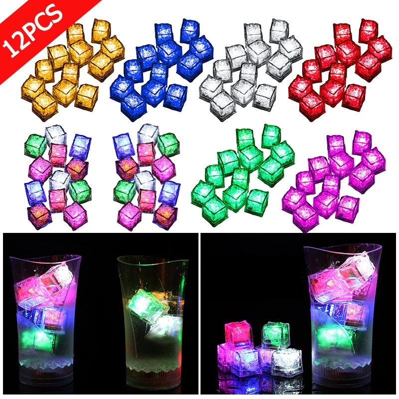 

12pcs Flashing Light 8-25 Hours Use Time Glowing Floating Bathtub Toys Water Actived Fluorescent Light for Baby Toddler Tub Play