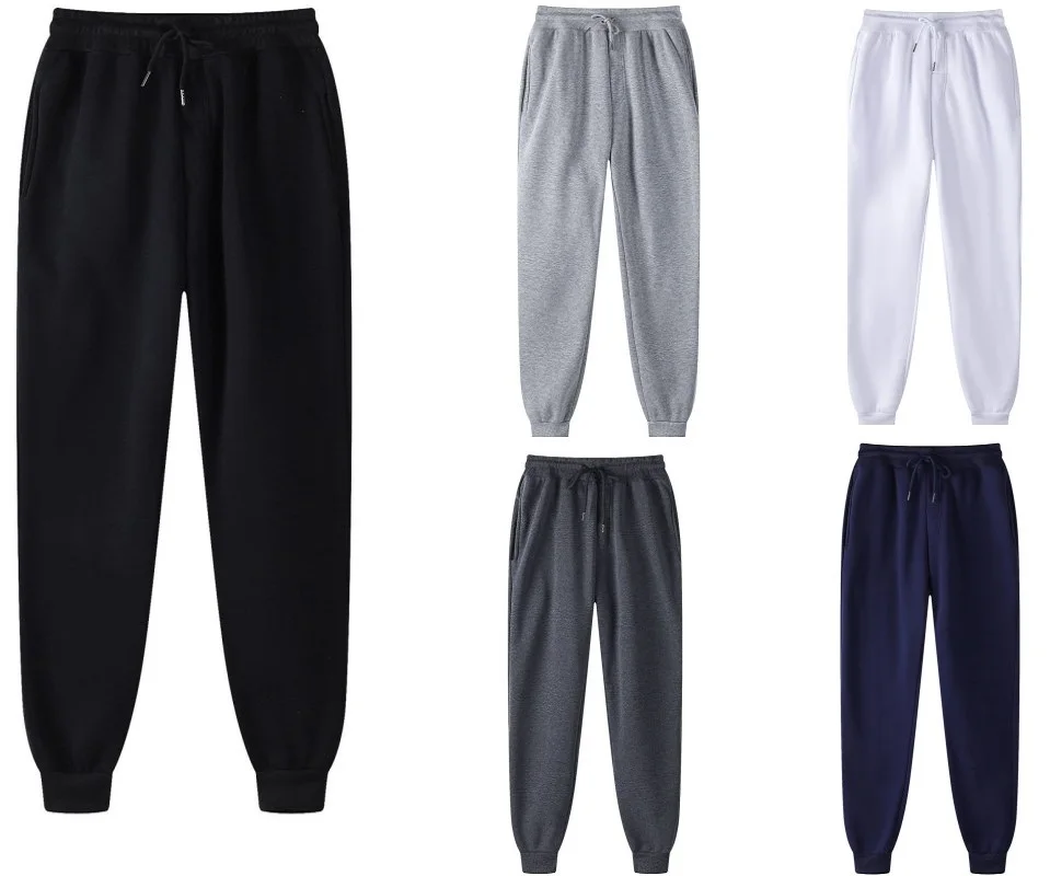 

Merk Broek Mannen En Vrouwen Winter Casual Broek Mode Jogging Herfst Zwart Wit Sport Broek Effen Kleur Dagelijkse Joggingbroek