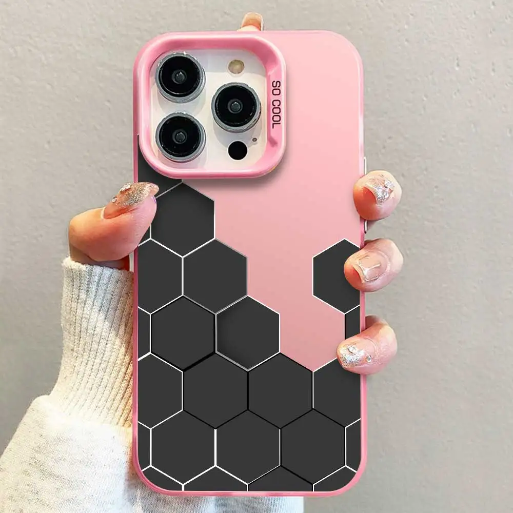 Чехол для iPhone 16 15 14 13 12 11 Pro Max Plus + X XS XR 7 8 SE 2020 2022 2023 Серебряный IMD чехол телефона