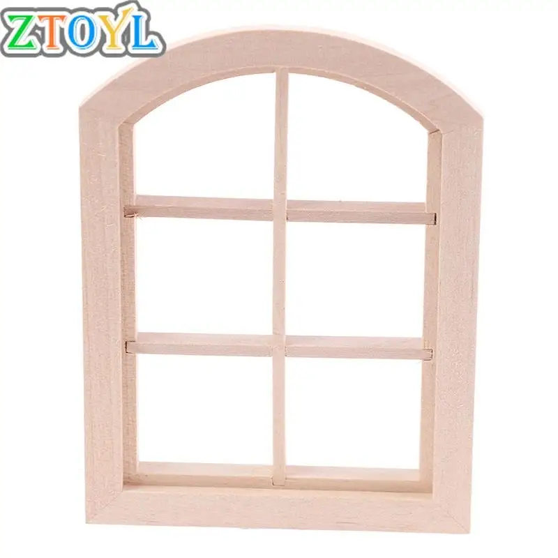 

1:12 Dollhouse Arc Window Six squares Wooden Miniature Part