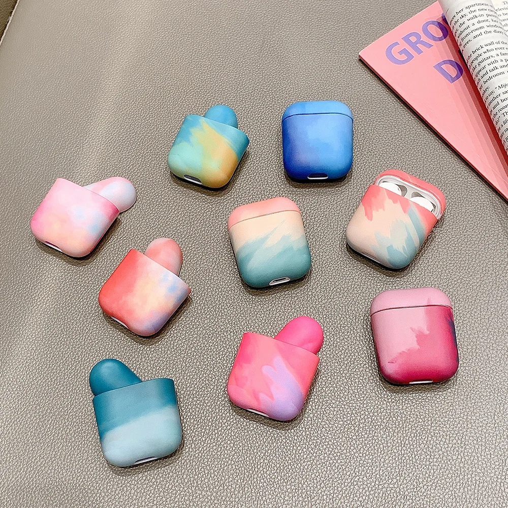 

Watercolor painting Earpods Case Coque for Apple Airpods 2 1 Hard PC Earphone Protective Cover for Airpod Air Pods 2 Etui Funda