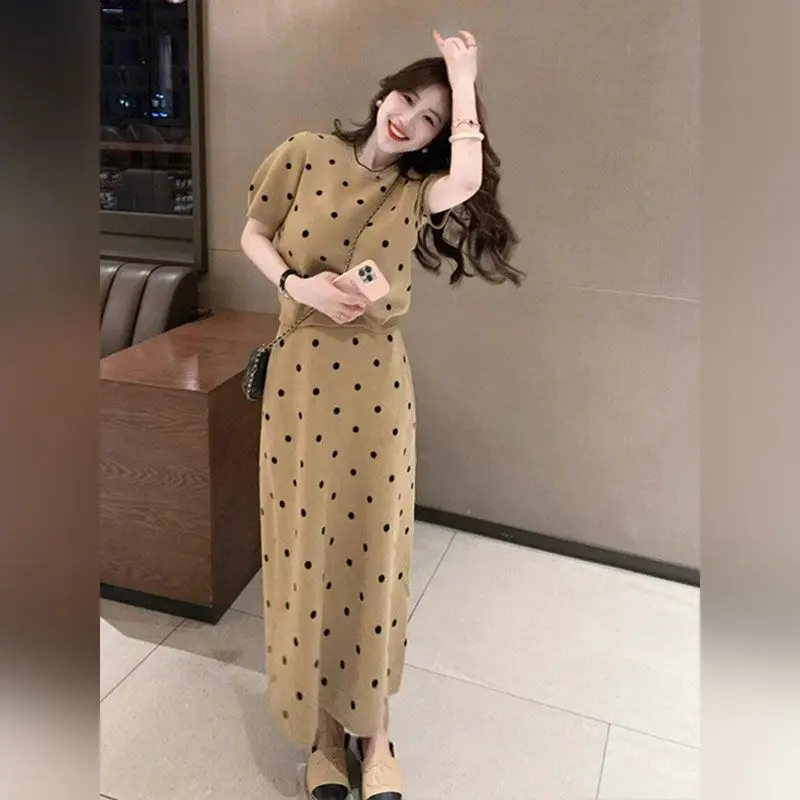 Элегантная женская одежда летний молодежный Топ вязаная облегающая юбка с