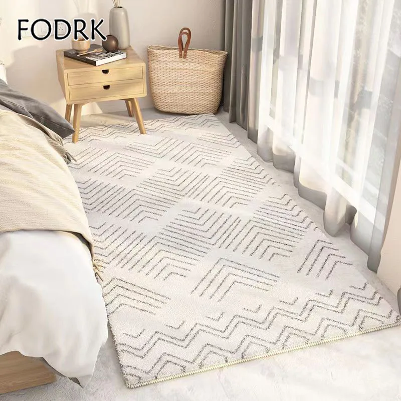 

European style imitation cashmere minimalist floor mat bedroom with full carpet beside the bed rug alfombra tapis hogar tapete