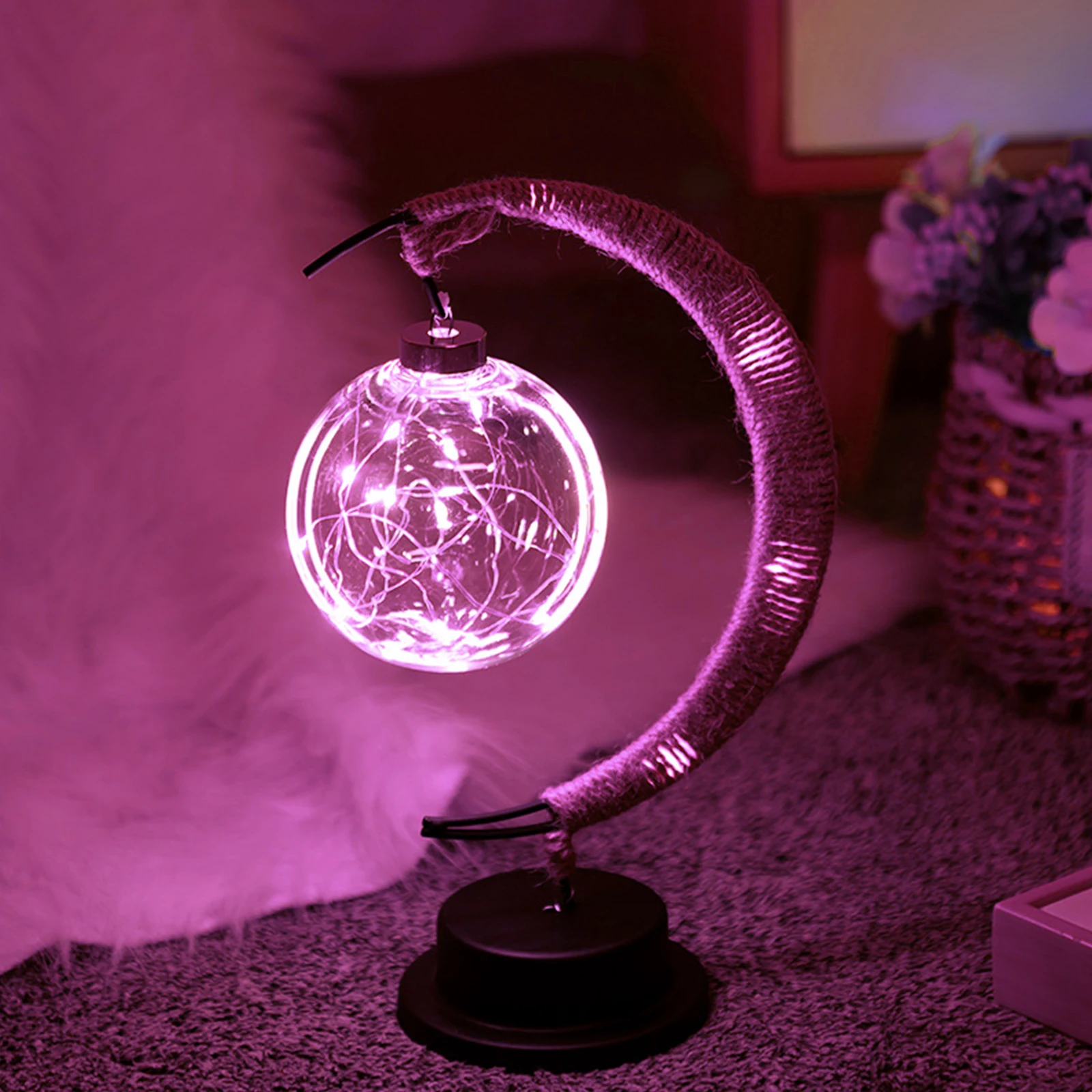 

Retro Moon Night Light Thanksgiving Christmas Halloween Table Lamp Decorations for Home Bedroom Party Ornament
