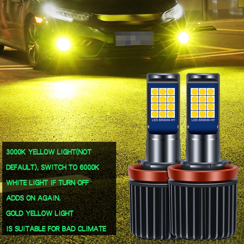 2PCS Strobe Car Fog Lamp H1 H3 H8 h11 LED 9006 Hb4 H7 Daytime Running Light Flash Driving Bulb White Led Bulbs For Lights - купить по