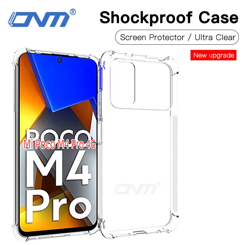 

Shockproof Case for Xiaomi Poco M4 M3 Pro 5G 4G Smartphone Durable Soft TPU Transparent Clear Silicone Cases Back Cover