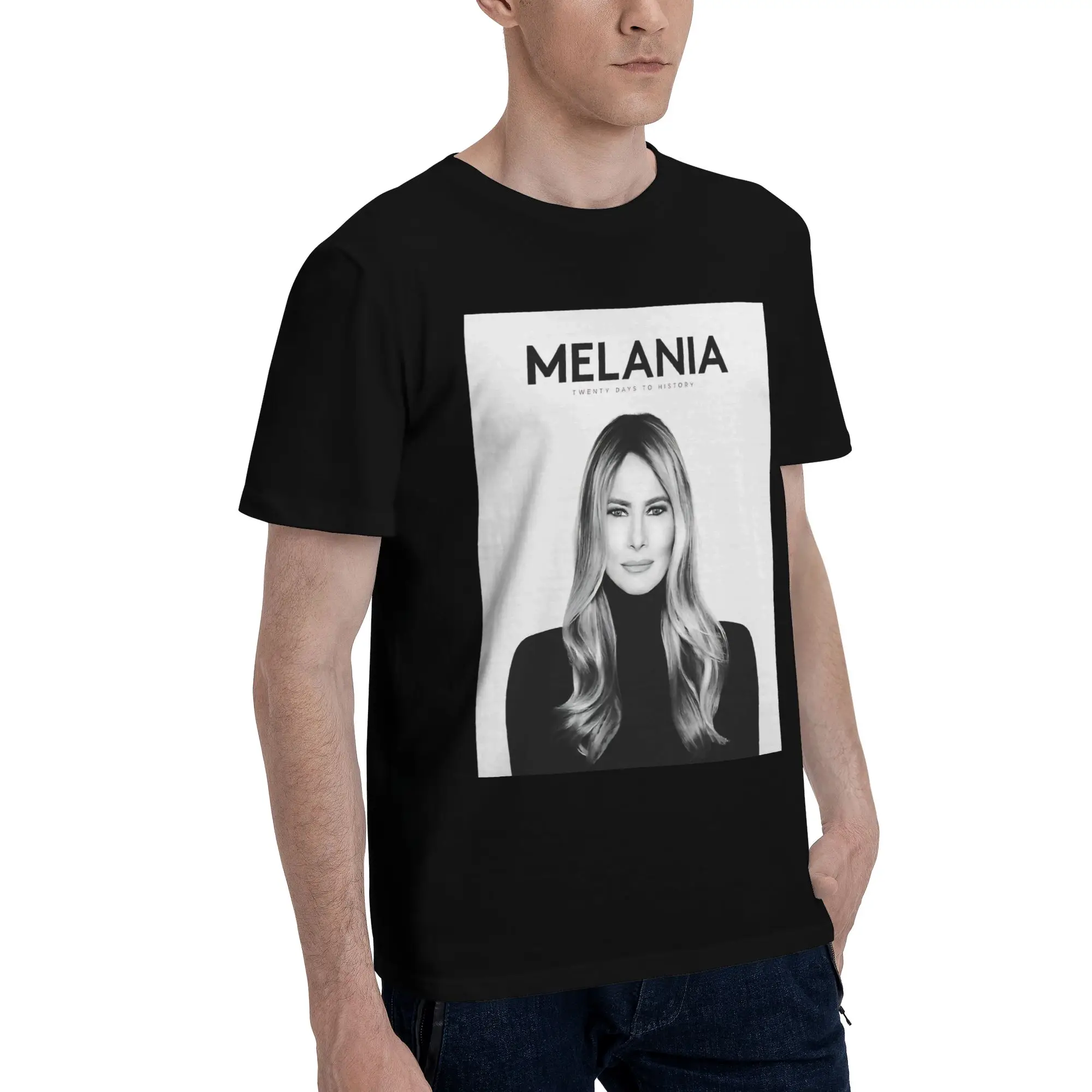 Фото Футболка из 100% хлопка с забавным принтом Melania Movie, футболки с изображением Мелании Трамп для мужчин №2