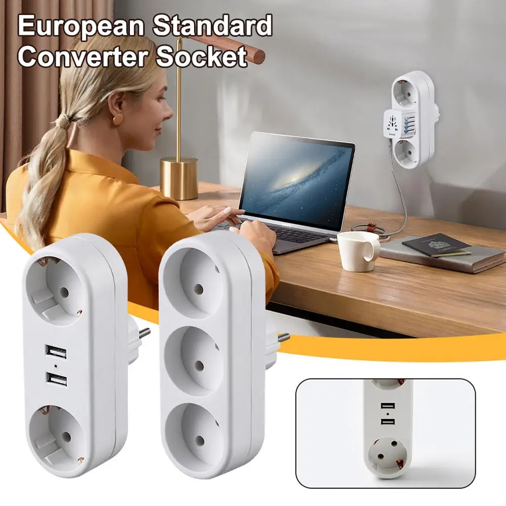 

Multi-functional EU Standard Conversion Socket Household Extension Board Charging Russian Plug Outlet Power Converter Germa E6P5
