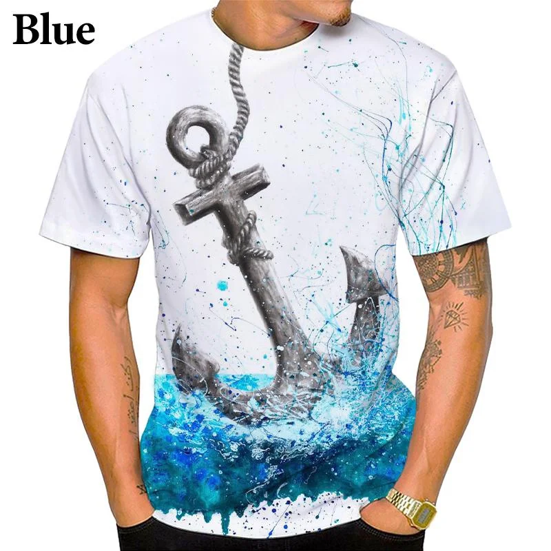 

Anchor 3D Printing Oversized Haikyuu Graphic T-Shirt Men's T-Shirt Nautical Onlyfans Clothing Fashion Top Casual Short Sleeve