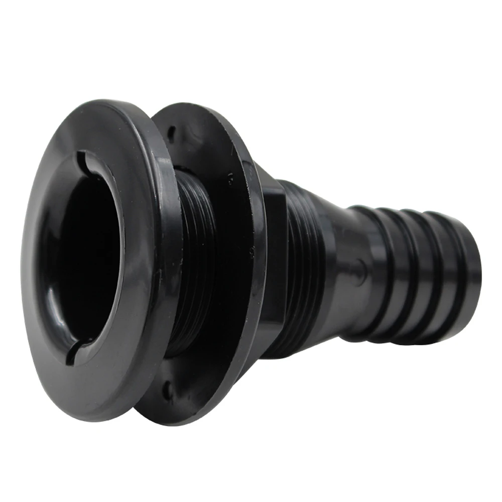 

3/4 Inch Black Plastic Thru-Hull Bilge Pump And Aerator Hose Fitting For Boats Marine Drain Outlet Accessories