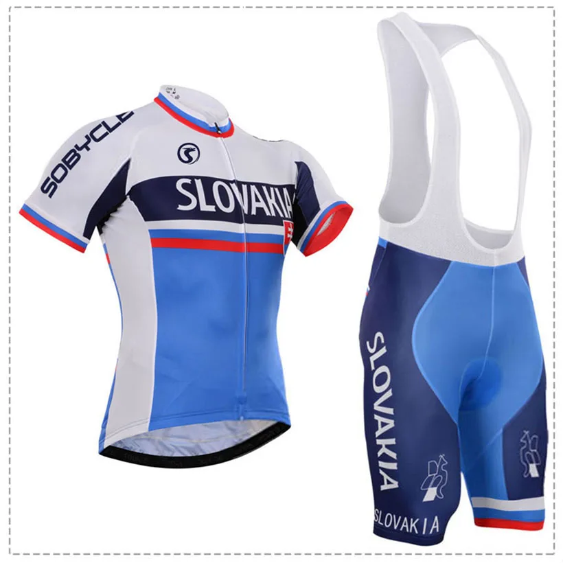 

2022 Slovakia team Cycling Clothing Bike jersey Mens Ropa Ciclismo Bicycle clothes summer Cycling Jerseys gel bike shorts set