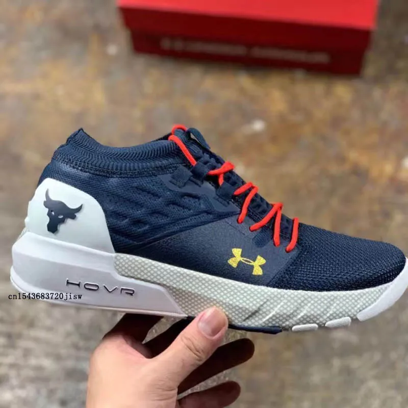 UNDER ARMOUR 2022 Men UA HOVR Project Rock 2 Bull Head Gym Running Shoes Outdoor Sports Socks Training Trainer Sneakers 40-45