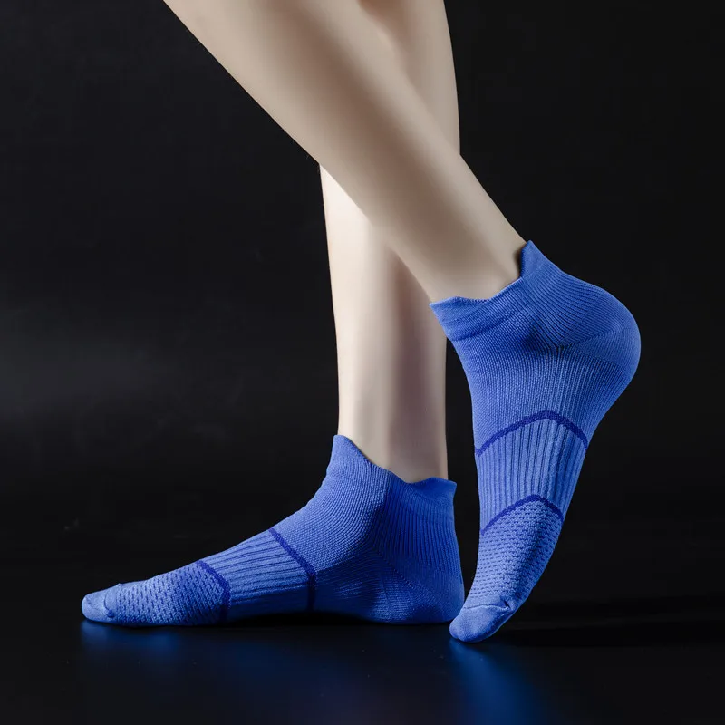 2 Pairs Professional Sports Running Socks Men's And Women's Thick Shallow Mouth Fitness Moisture Proof Deodorization Marathon