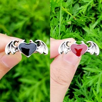 punk retro bat love ring for women men creative demon wings finger ring european and american style trend party jewelry gift