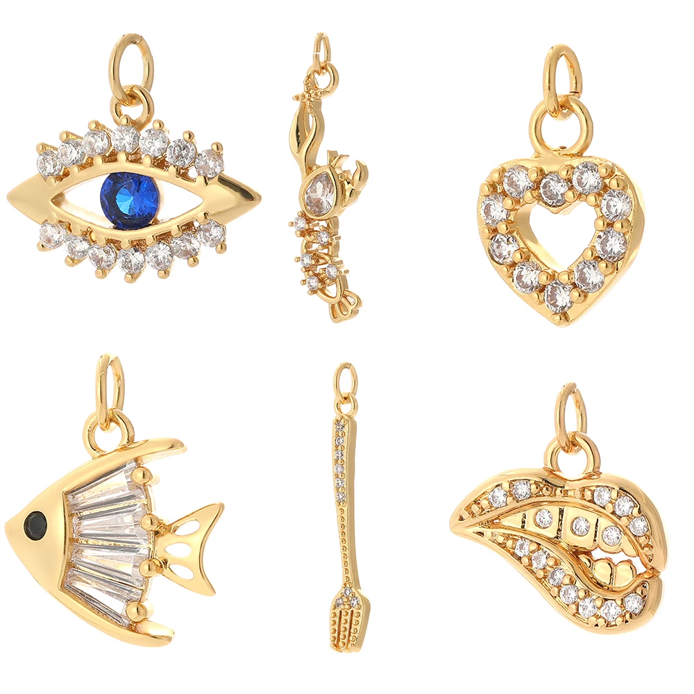 

Pendant Necklace for Women with Charms Gold Color Eye Pendant Necklace Women CZ Zircon Copper Party Fashion Jewelry 2021