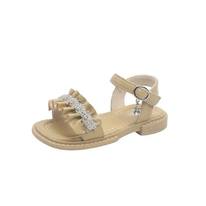 Сандалии для девочек 2022 Детские Модные летние новые туфли принцессы с блестками