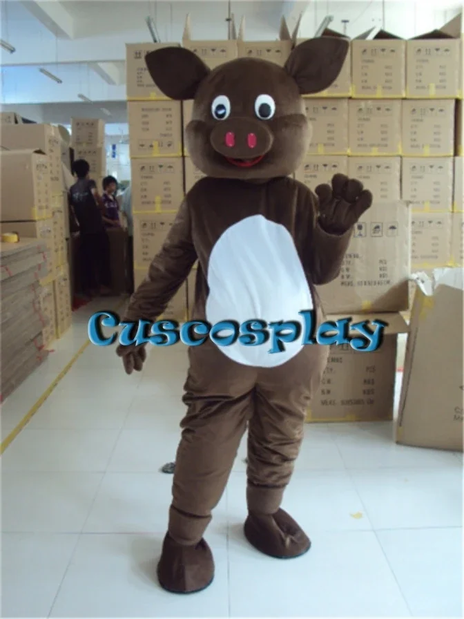 

New Pretty Brown Pig Mascot Costume Cartoon Character for Welcome Openning Carvinal Party Adversting Outfit Adult Size