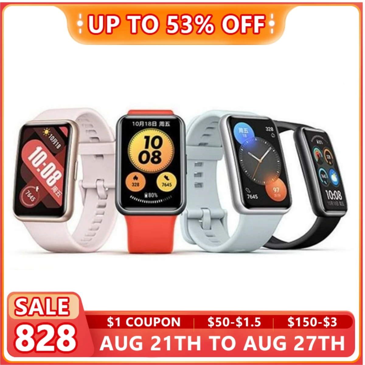 

Original Huawei WATCH FIT New Smart Watch Sports Health Management Fashion Full Color Big Screen Watch