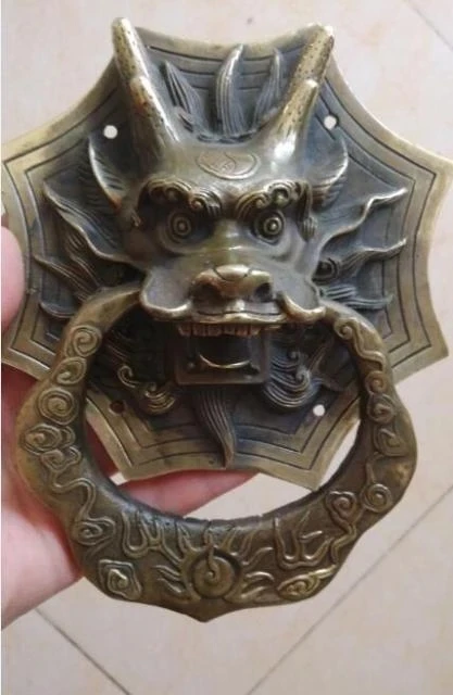 

Chinese brass door knocker with dragon carved 1pc