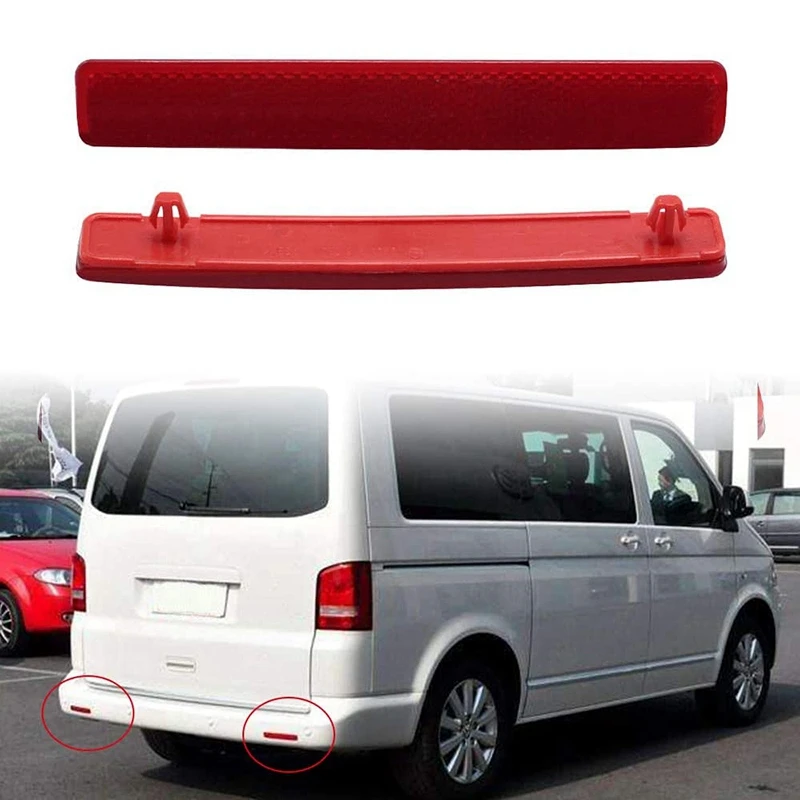 2X Красный отражатель заднего бампера для транспортера T5 2003-2009