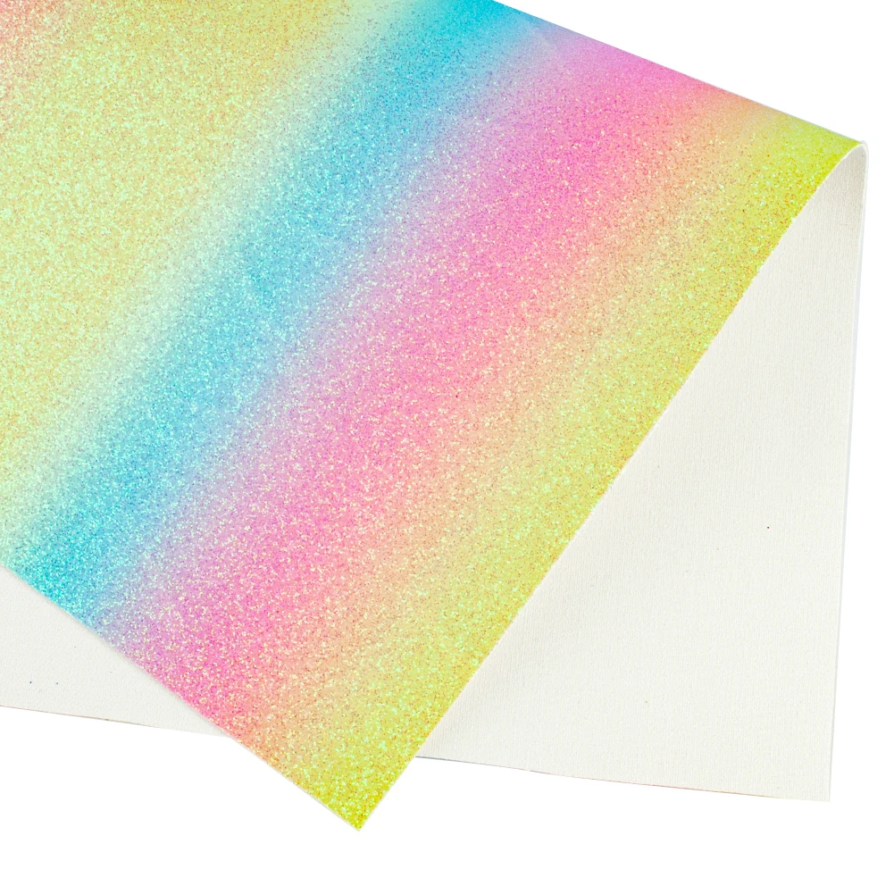 30*136 см градиентная Красочная Печатная тонкая блестящая кожа для бантиков