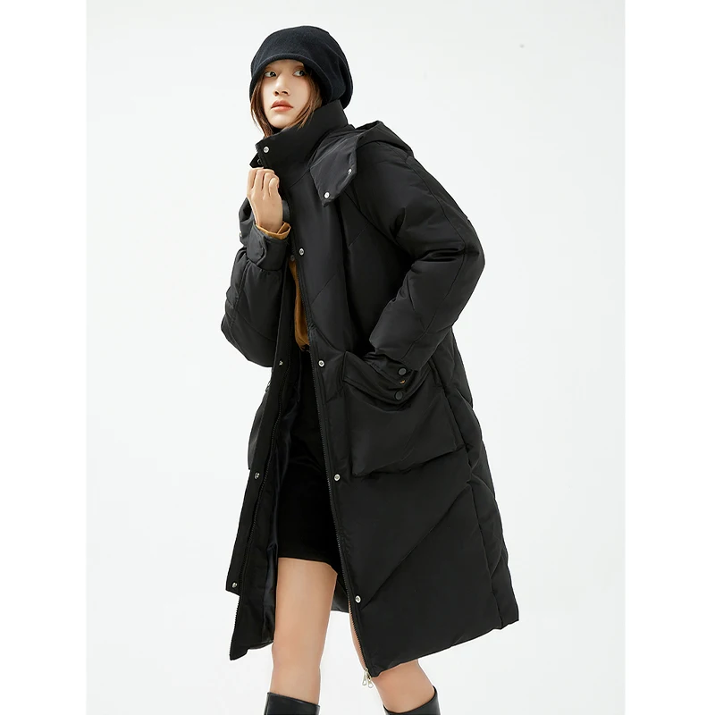 Fashion Women's Warm Long Cotton Clothes Loose Casual Thicken Long Sleeve Solid Parka All-match Women Winter Down Padded Jacket