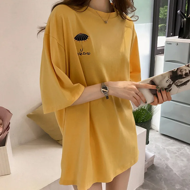 

summer short Sleeve purple T-shirts for Women Korean graphic funny embroid casual oversized t shirt harajuku y2k tops streetwear