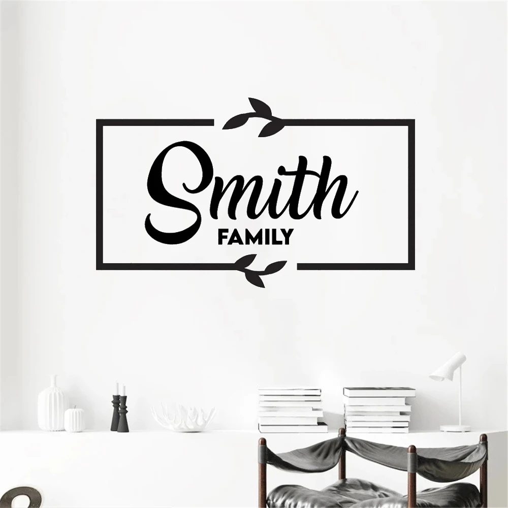 

Personality Family Custom Name Wall Decals Vinyl Stickers Established Bedroom Livingroom Decor Murals Removable Poster HJ1657