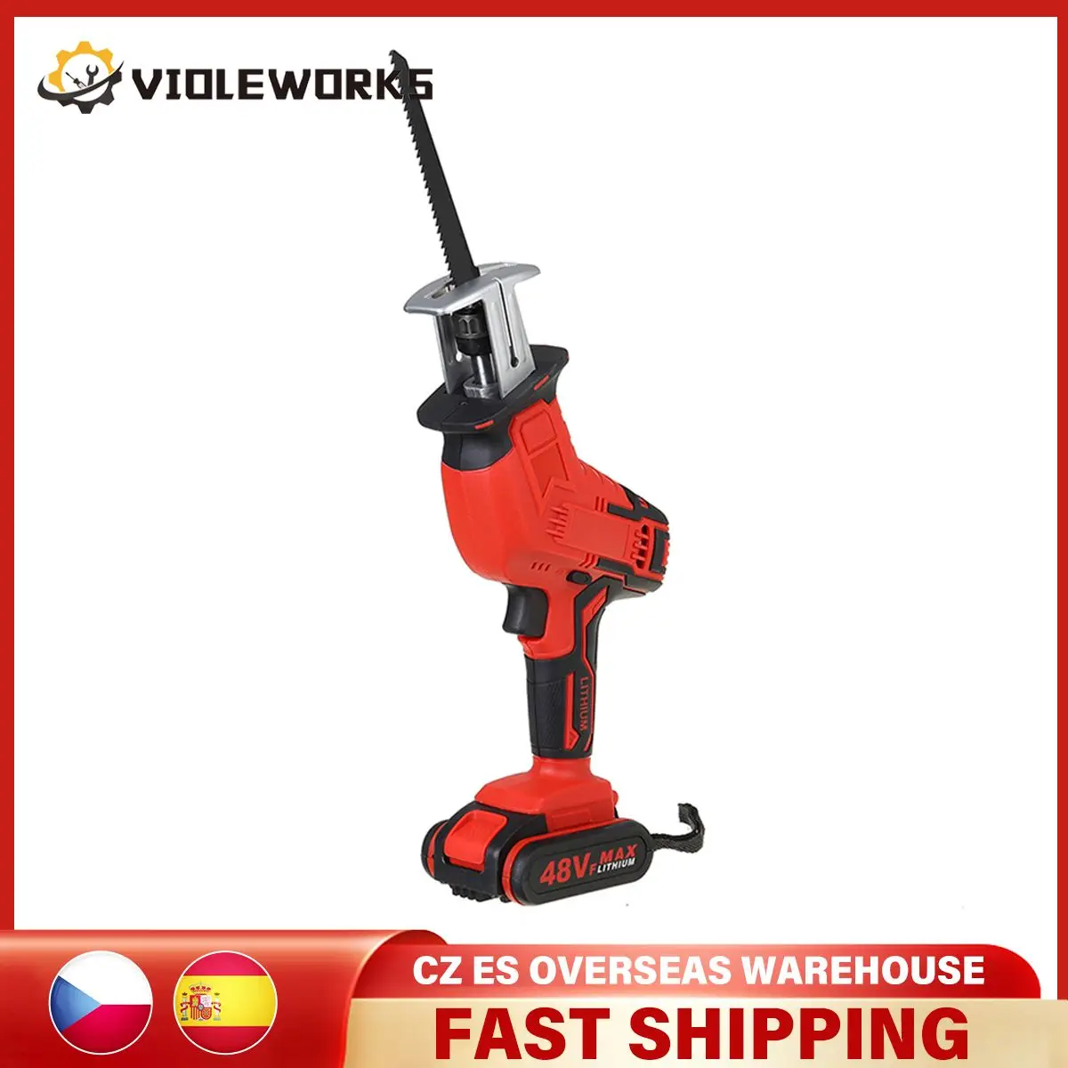 

3000 Вт 48 В высокоскоростная Беспроводная сабельная пила для резки дерева, металла, ПВХ труб, Сабельная пила, электроинструмент с батареей 7500 ...