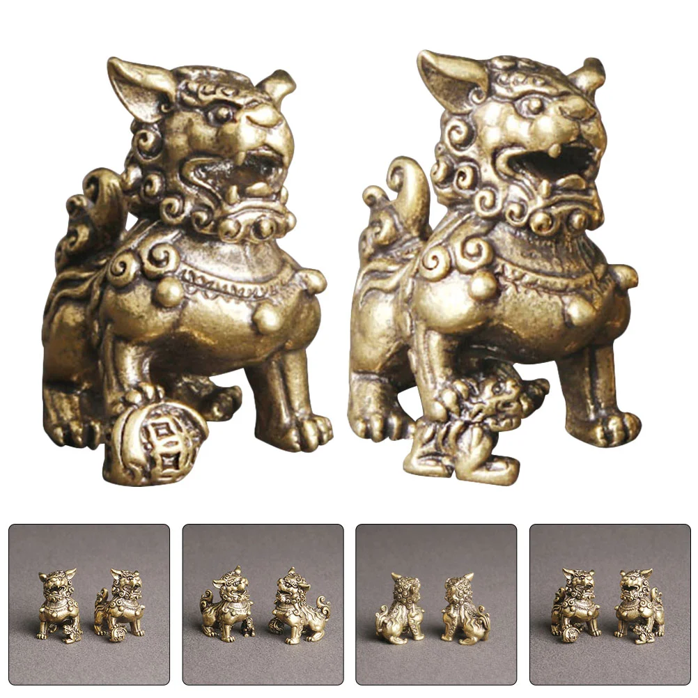 

Statue Brass Figurineanimal Statues Sculpture Ornament Decoration Decor Wealth Prosperity Fengshui Fu Kylin Guardianchinese Car