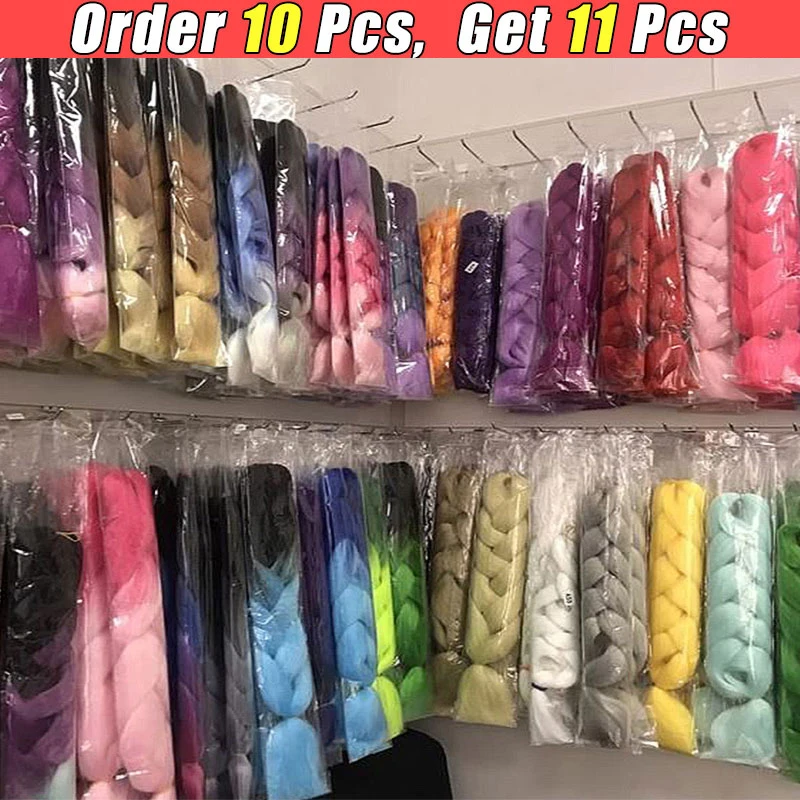 24 Inch 105 Color Jumbo Braiding Hair Braids Extensions Wholesale Fake Hair Box Twist Pre Stretched Synthetic Hair Crochet Braid