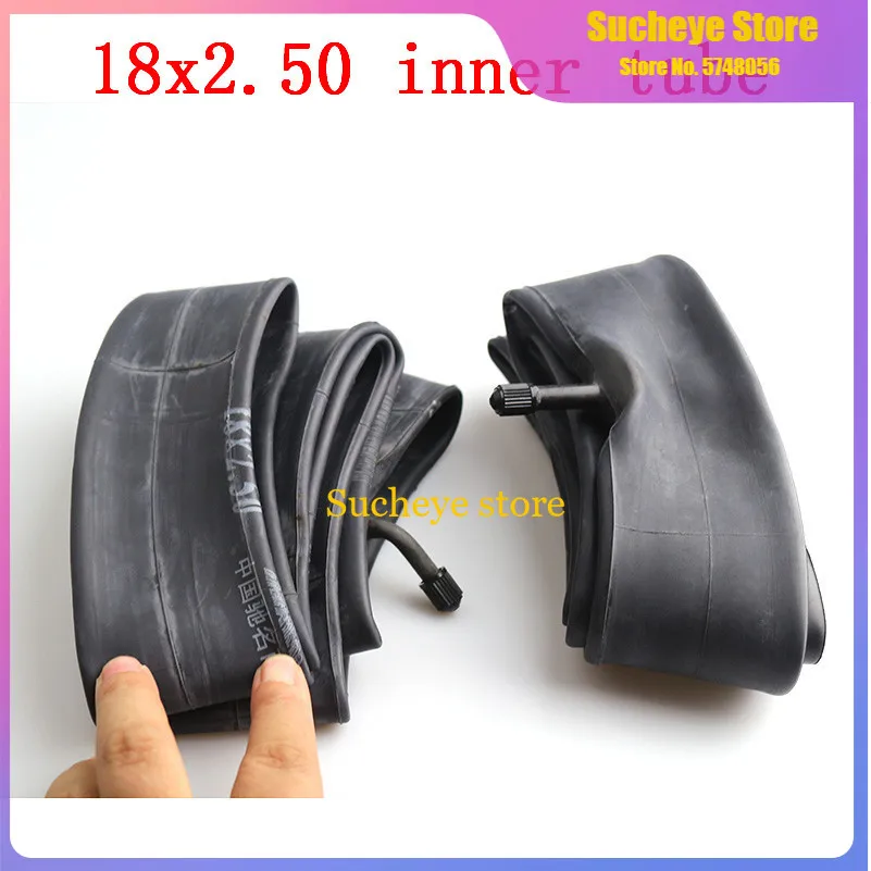 

Inner Tube 18 x 2.50 with a Bent Angle Valve Stem or Straight Valve fit many gas electric scooters and e-Bike 18x2.5 inner tube