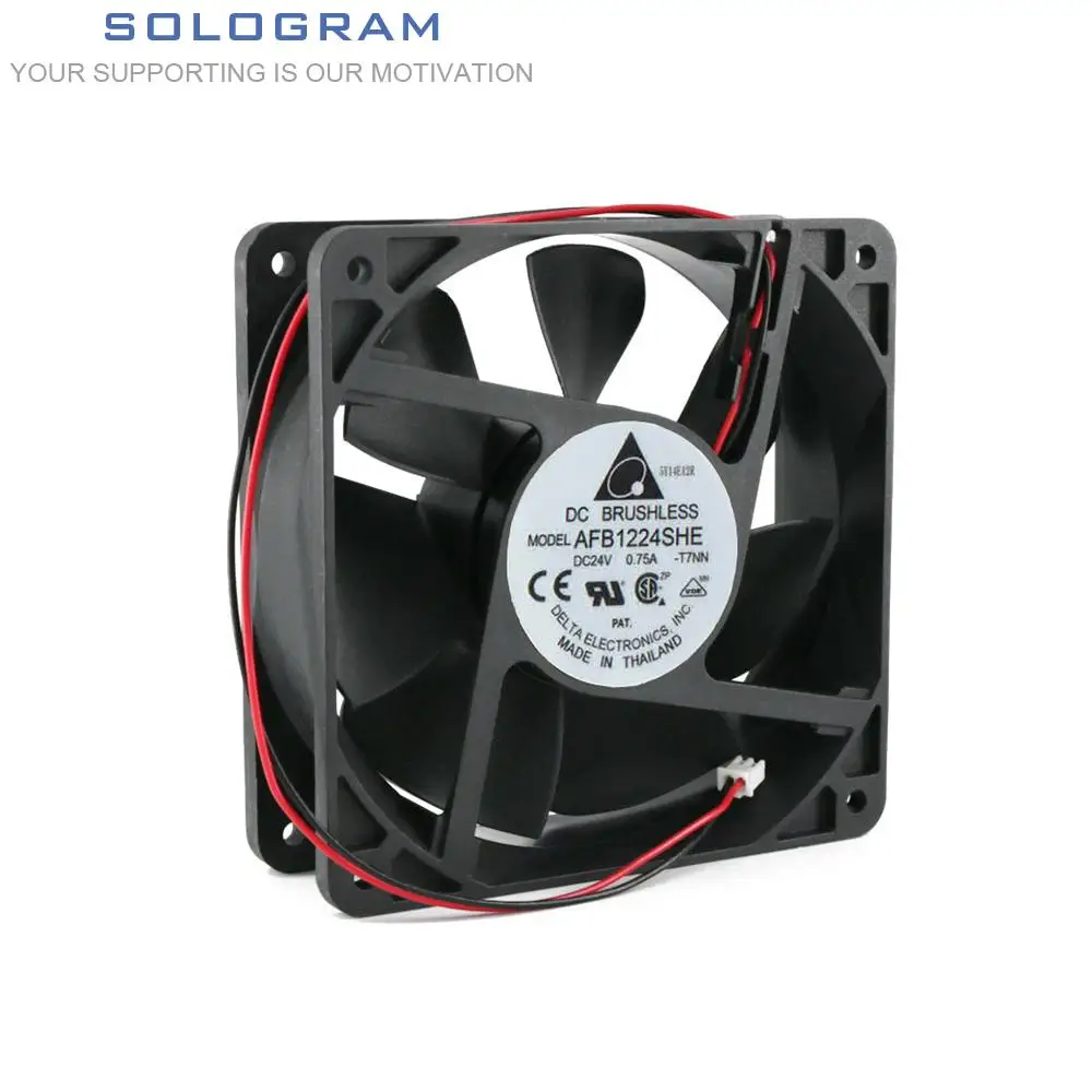 

1Pcs Brand New For DELTA AFB1224SHE DC24V 0.75A 120*120*38MM 12038 2Pin DC BRUSHLESS Inverter System Cooling Fan Industrial fan