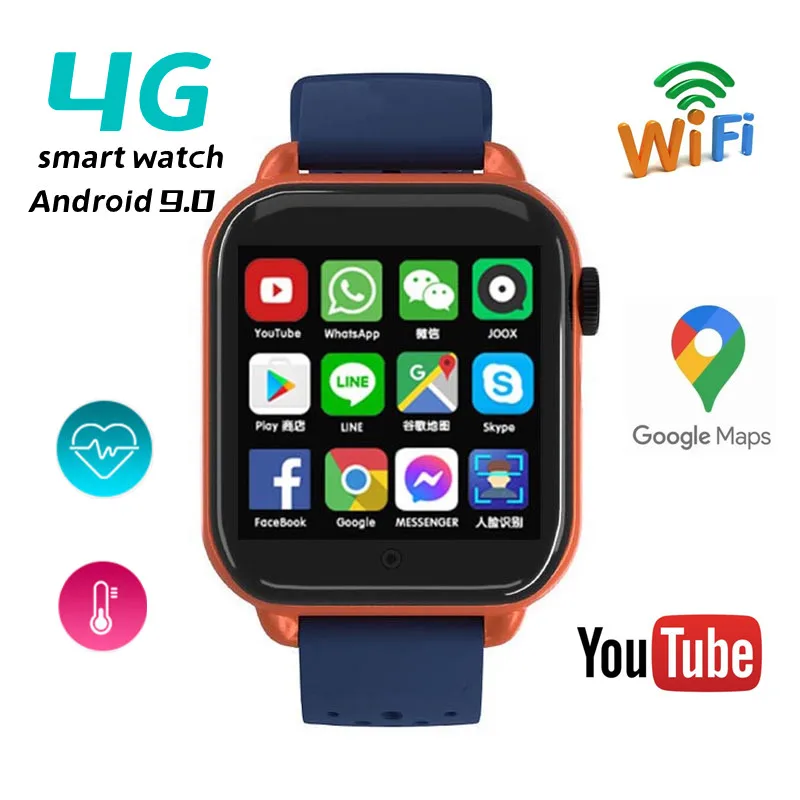 Original Children Smart Watch Boy Girl 4G Calls Mobile Phone GPS Tracker Video Shooting Recording WIFI Lnternet Google Play