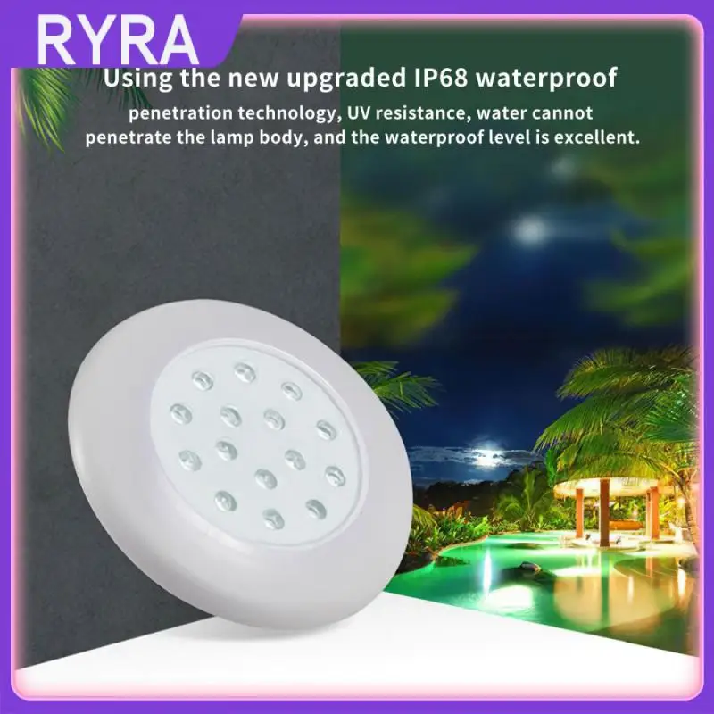 

Underwater RGB Pool Light 12V LED Light IP68 Waterproof Seven Colorful Atmosphere Light Pool Wall Under Water Outdoor Night Lamp