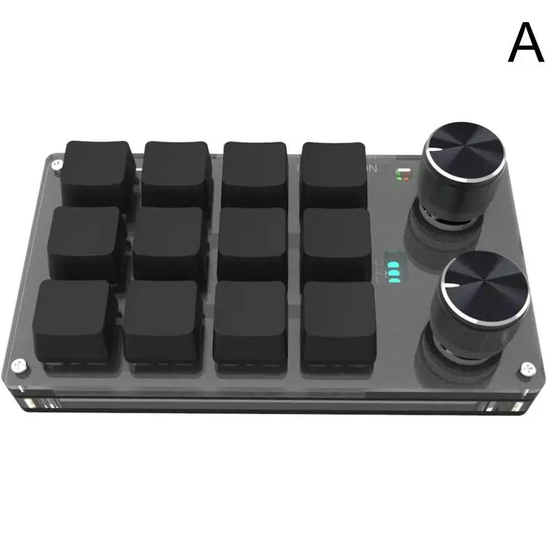 Bluetooth USB Custom 12 Keys Keyboard Volume Knob Programming Macro Gaming Photoshop Keypad Mechanical |