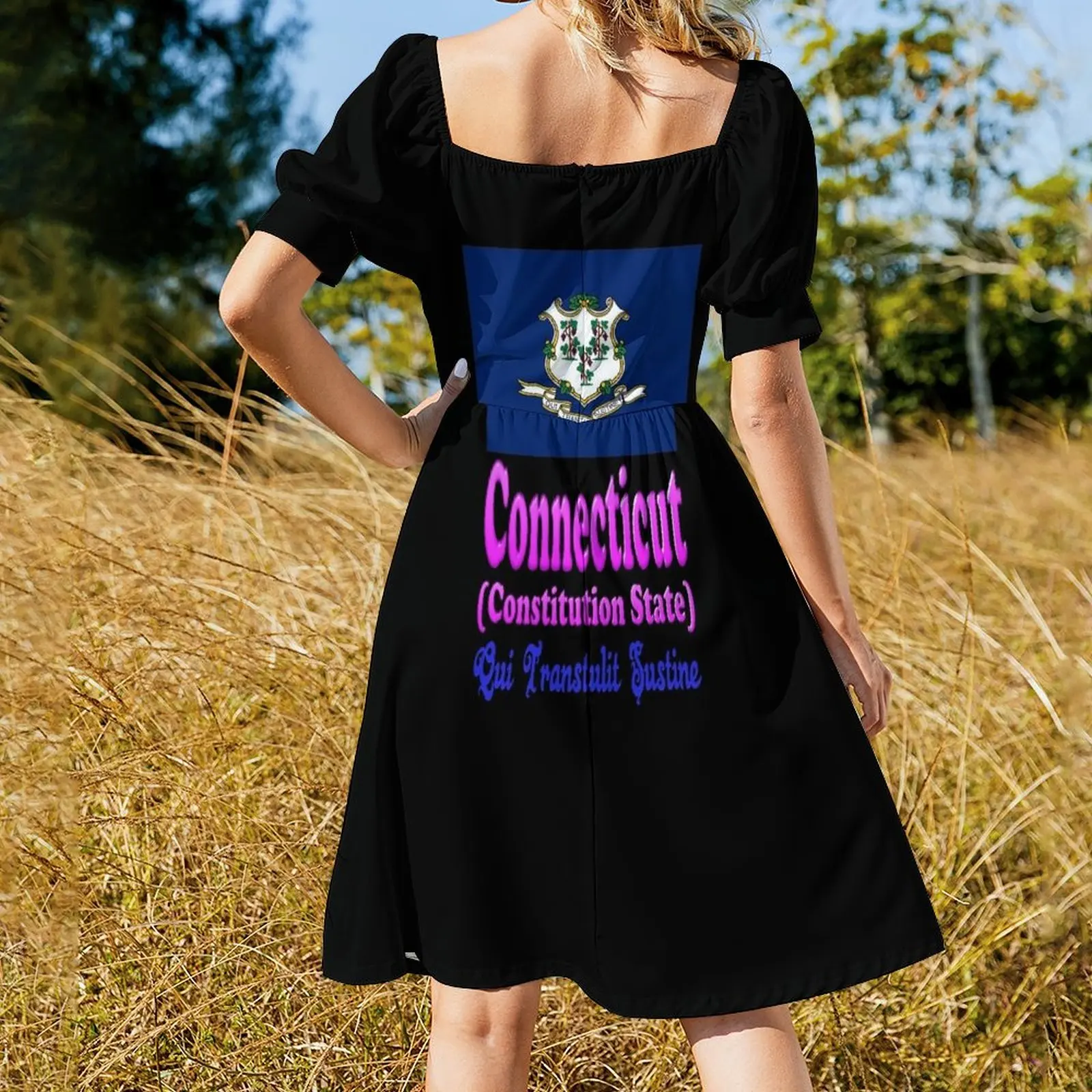 Платье Connecticut Сцветный принт с короткими рукавами Платья для официальных случаев