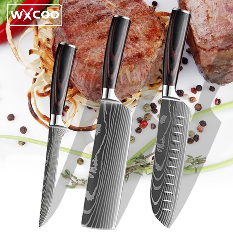 Набор кухонных ножей из высокоуглеродистой нержавеющей стали профессиональные